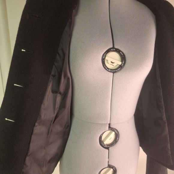 Alanni by Donny Brook (Made in Russia) Black 100% Wool Coat Size 6 - Picture 3 of 8